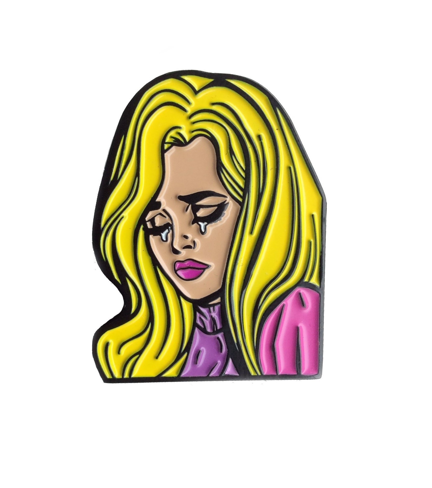 1664x1880 Blonde Crying Comic Girl Enamel Pin Etsy