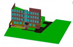 250x160 drawing of the commercial building in sketchup
