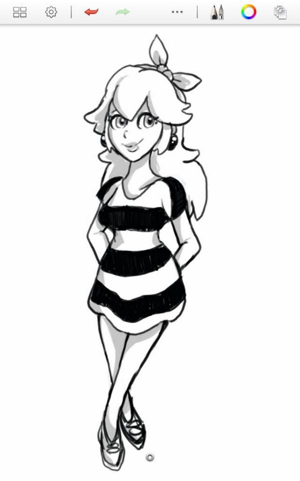 600x960 Josh Grilli On Twitter Quick Drawing Of Peach In Her Cute Outfit