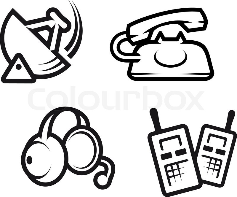 800x664 Set Of Communication Symbols For Stock Vector Colourbox
