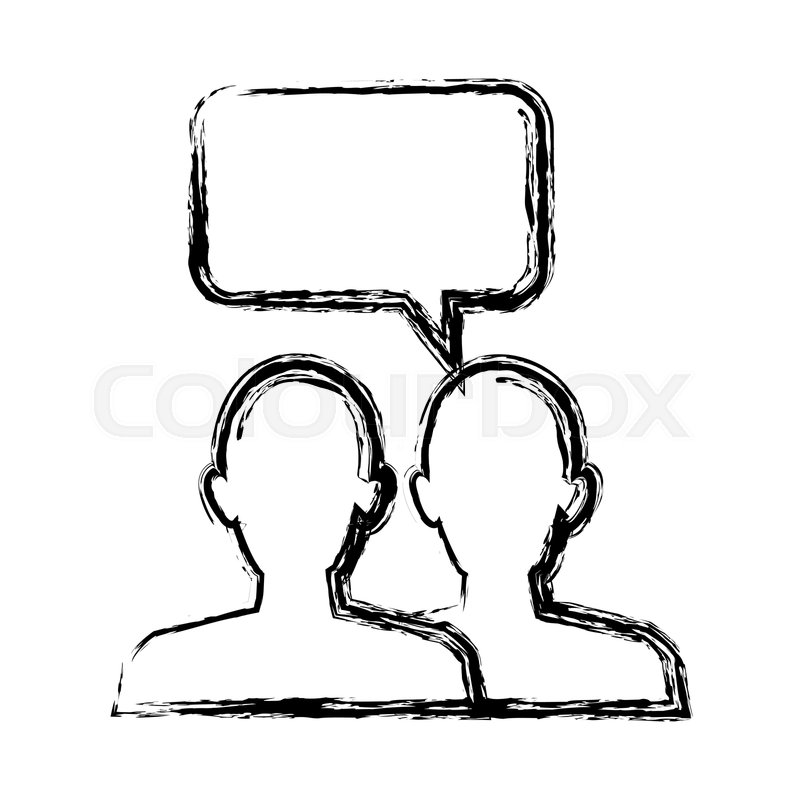 800x800 Silhouette People With Speech Bubbles Stock Vector Colourbox