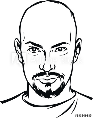 394x500 The Head Of A Serious Man In A Vector Character For The Company