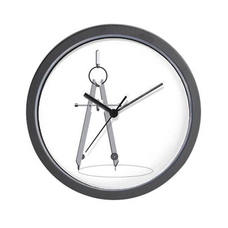 460x460 Drawing Compass Wall Clock