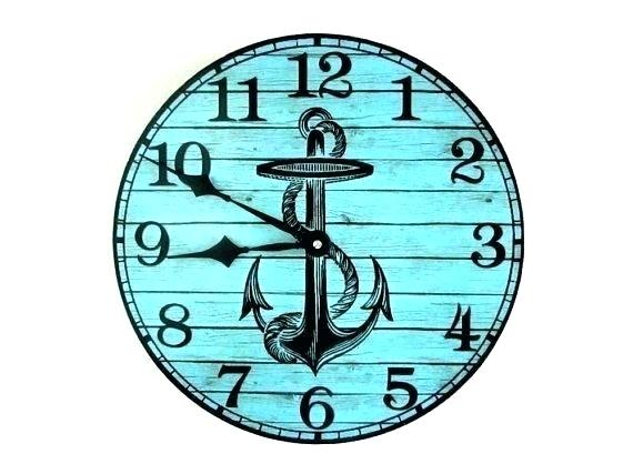 570x427 Big Nautical Wall Clocks Large Clock Compass Anchor