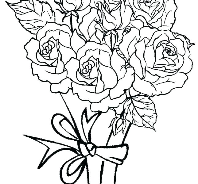 645x600 Rose Coloring Picture Free Rose Coloring Sheets Pages Printable