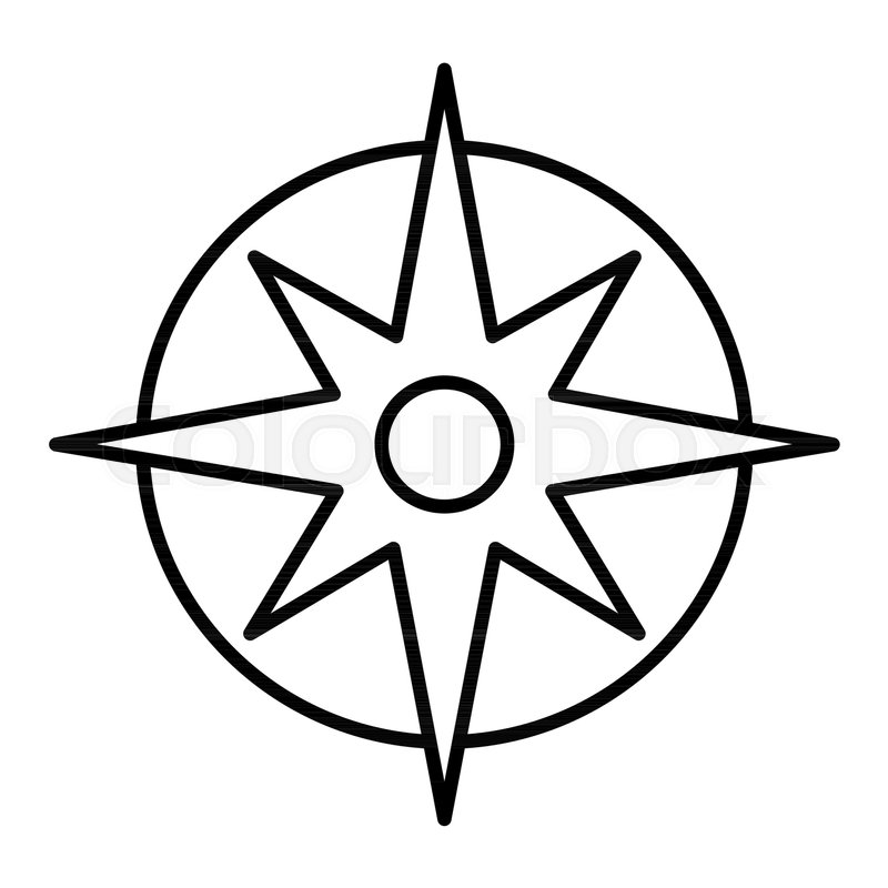 800x800 Compass Linear Icon Pocket Compass Stock Vector Colourbox