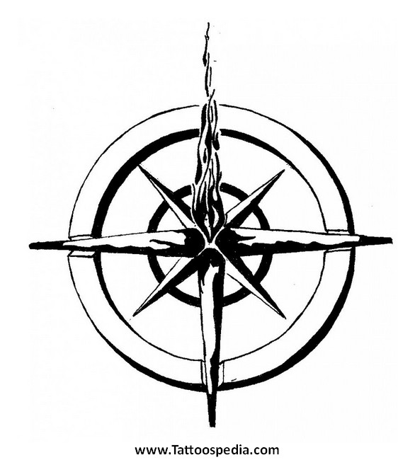 586x650 Nautical Compass Tattoo Designs