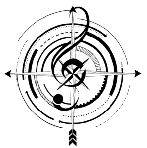 298x300 Sol Key Compass Tattoo Style Music