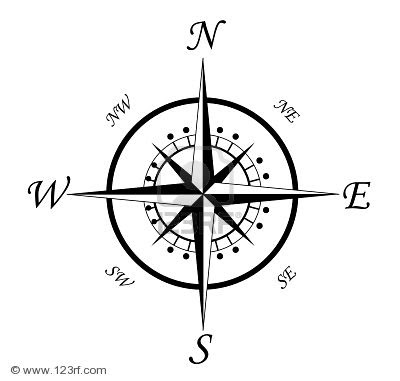 400x381 Latest Compass Tattoo Designs