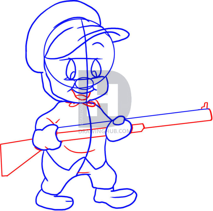 724x720 How To Draw Elmer Fudd, Step