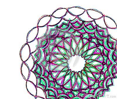 400x337 a coloured sketch of a complex circular pattern on a white surface