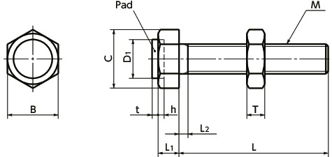 475x225 Sub Stopper Bolt With Urethane Padnbk The Motion Control