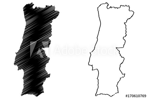500x334 Portugal Map Vector Illustration, Scribble Sketch Portugal