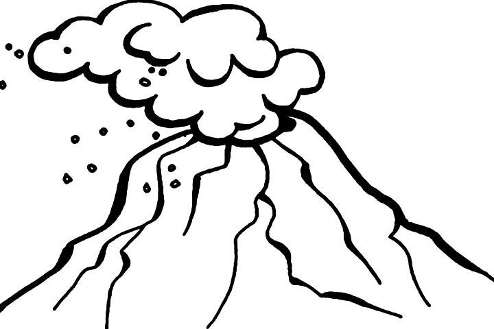 720x480 Collection Of Free Volcano Clipart Coloring