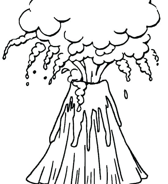 550x600 Volcano Drawing Cute For Free Download