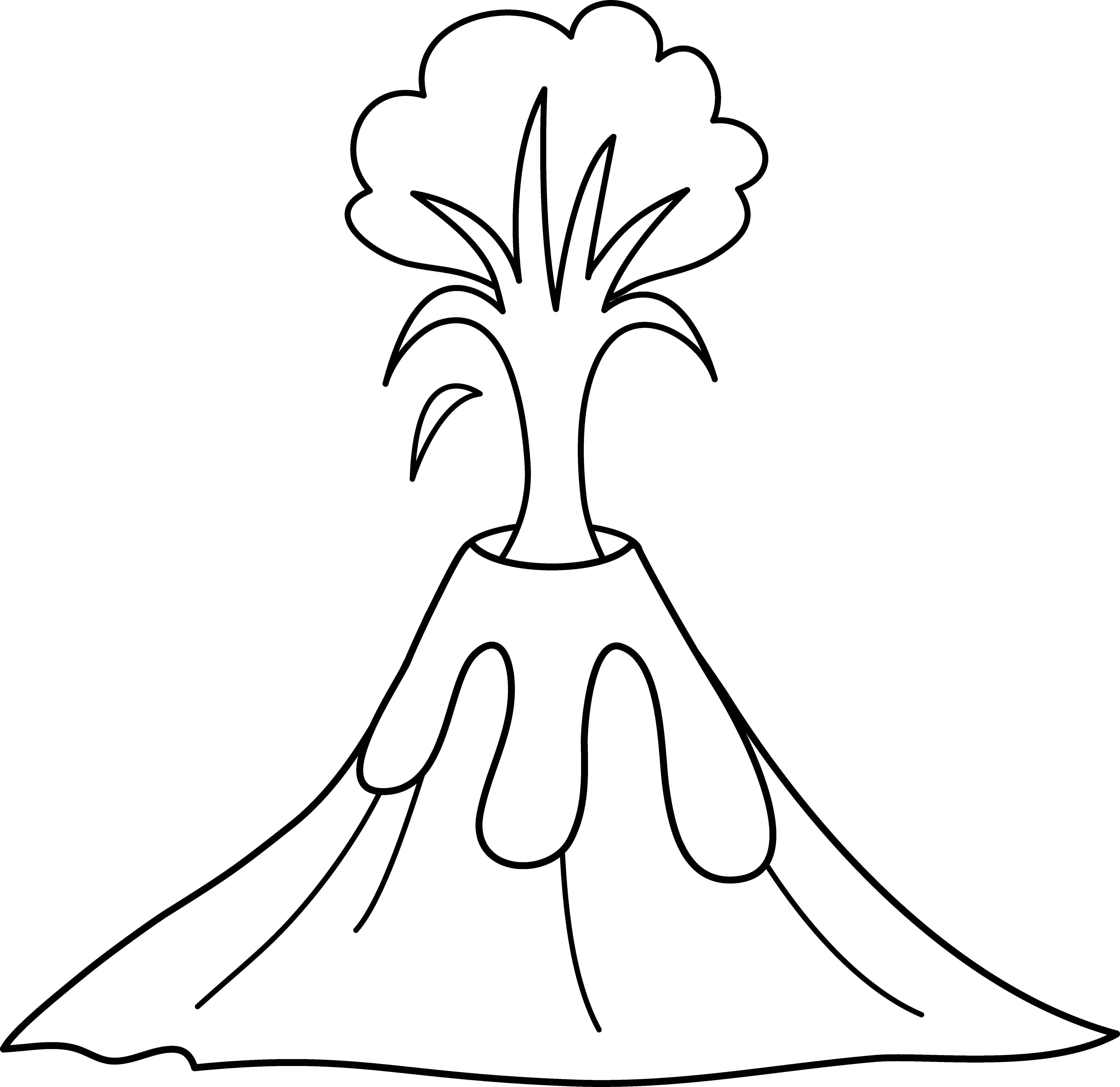 6143x5961 Volcano Drawing For Free Download