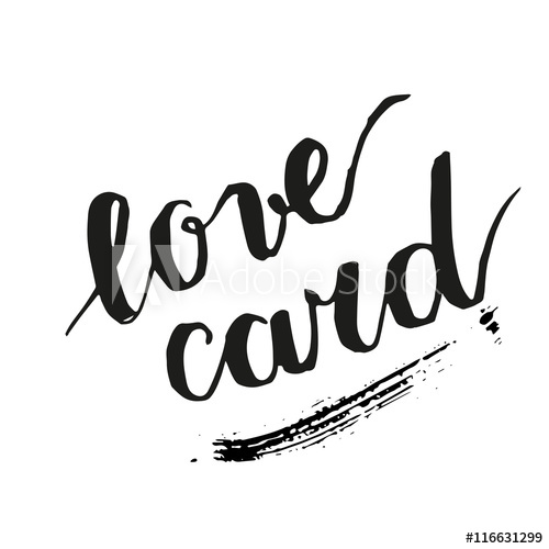 500x500 Vector Artistic Brush Lettering Composition Love Card Hand