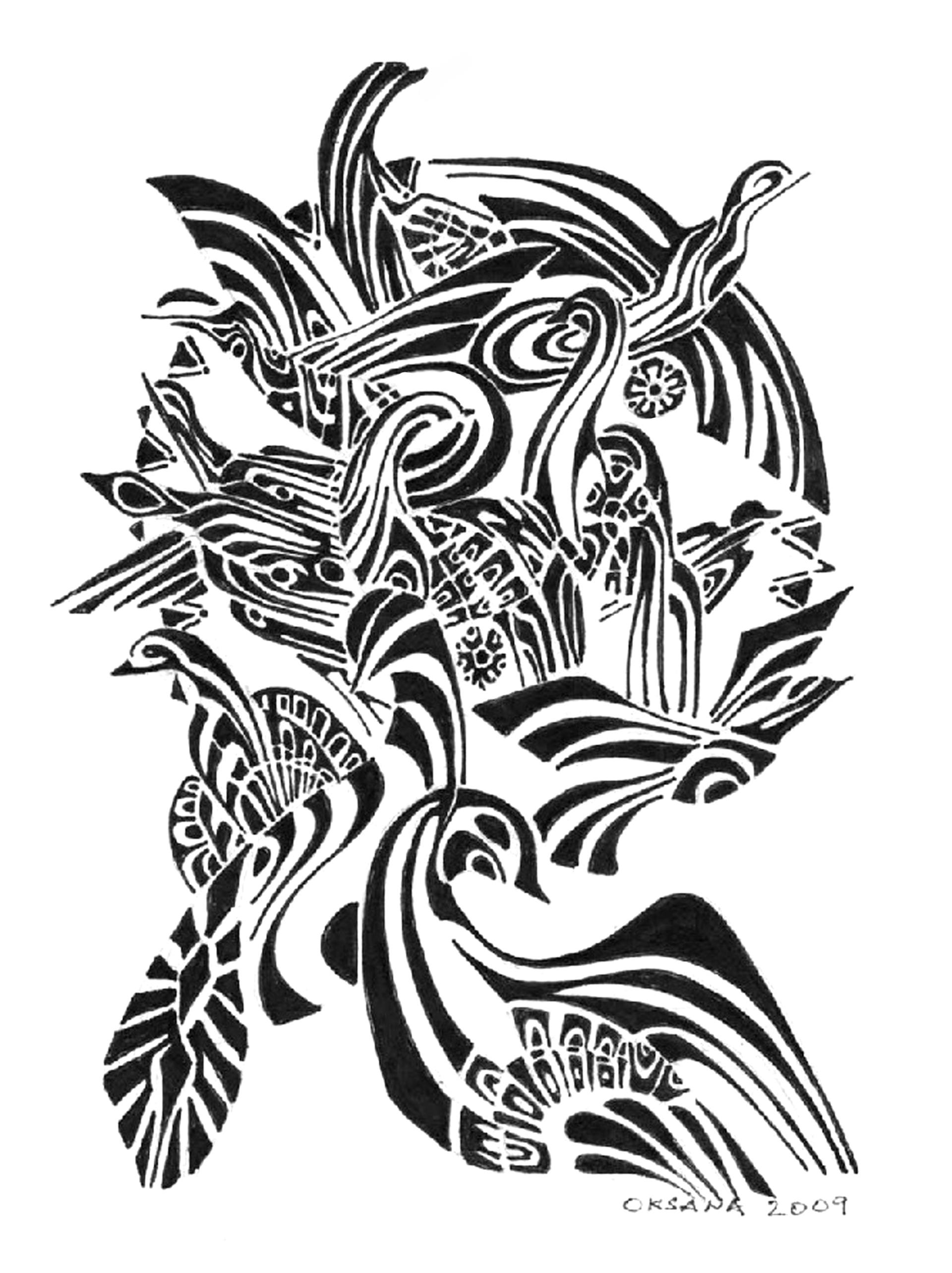 1920x2568 Birds Composition Drawing