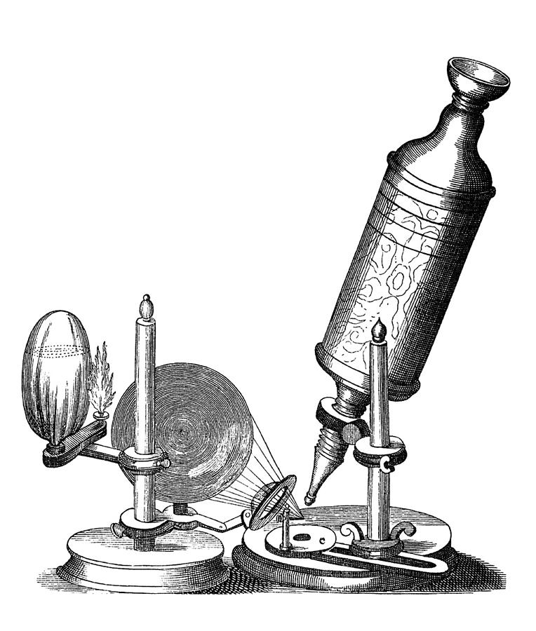 764x900 Robert Hooke Microscope, Century Photograph