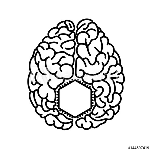 500x500 Computer Chip Inside Brain Flat Style Illustration