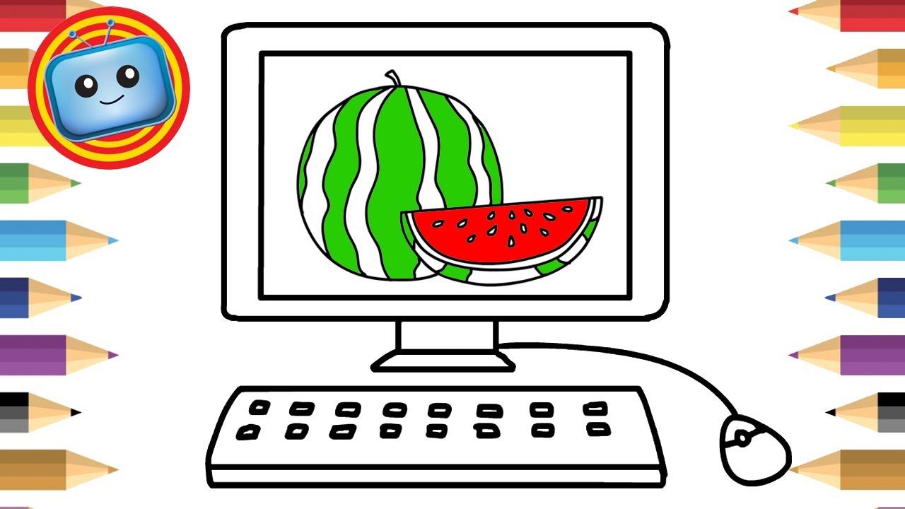 1280x720 How To Draw A Computer Colouring Book Simple Drawing Game