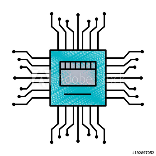 500x500 Motherboard Circuit High Tech Electric Hardware Icon Vector