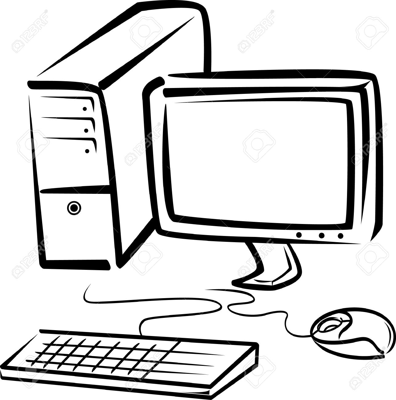 1286x1300 Desktop Computer Clipart Black And White