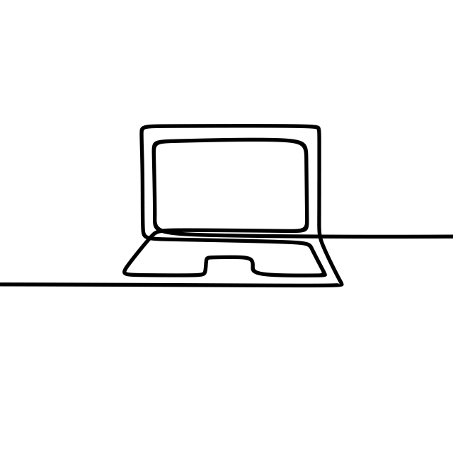 640x640 one line art of laptop drawing vector, laptop, drawing, job png