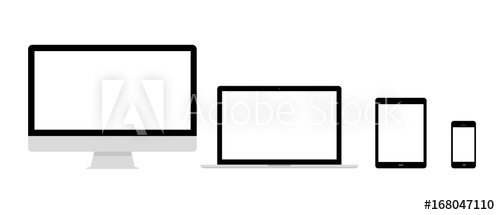 500x215 Set Of Computer Monitor, Laptop, Tablet And Mobile Phone