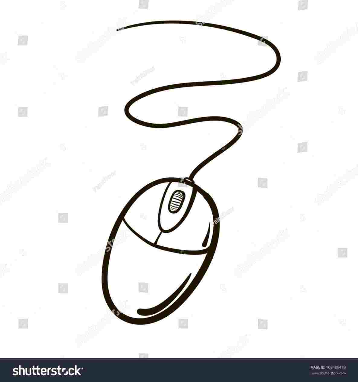 1185x1264 Of A Computer Mouse Mouse On White Background Pencil Stock