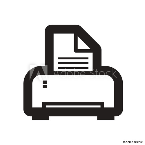 500x500 Isolated Computer Printer Icon Vector Drawing
