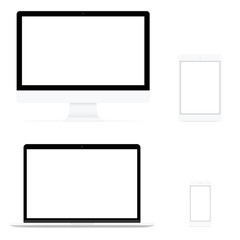 240x240 Modern Computer Electronic Flat Design Vector Drawing Set