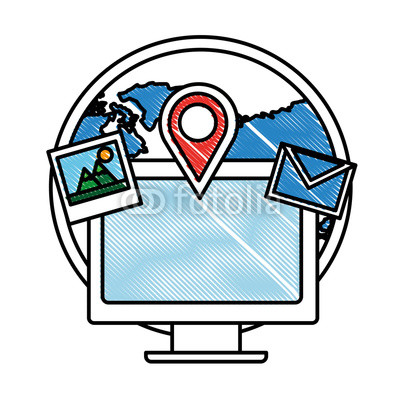 400x400 social media world computer photo email navigation pin vector