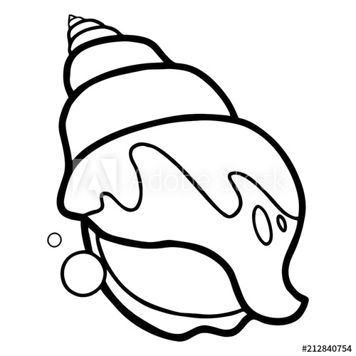 500x500 Cute Conch Cartoon Illustration Isolated On White Background