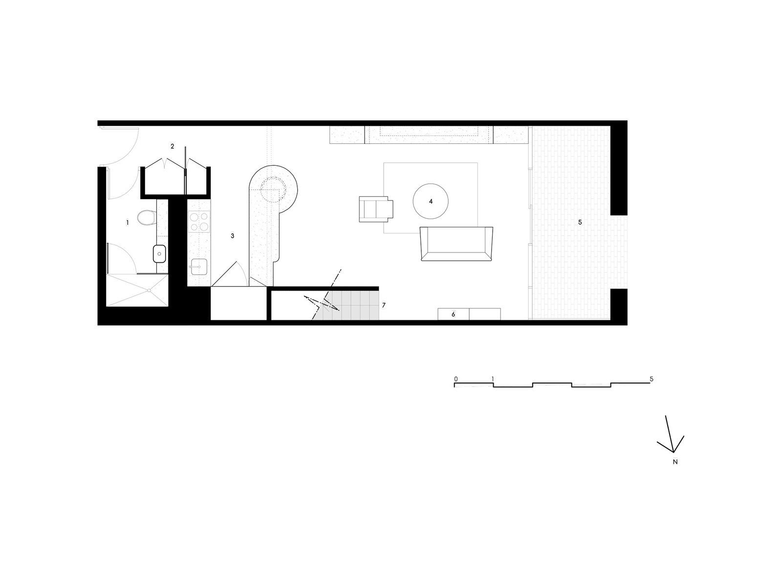 1600x1200 photo of in a brutalist apartment draws inspiration