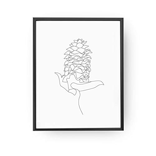 500x500 cone print, plant illustration, minimal art, cone