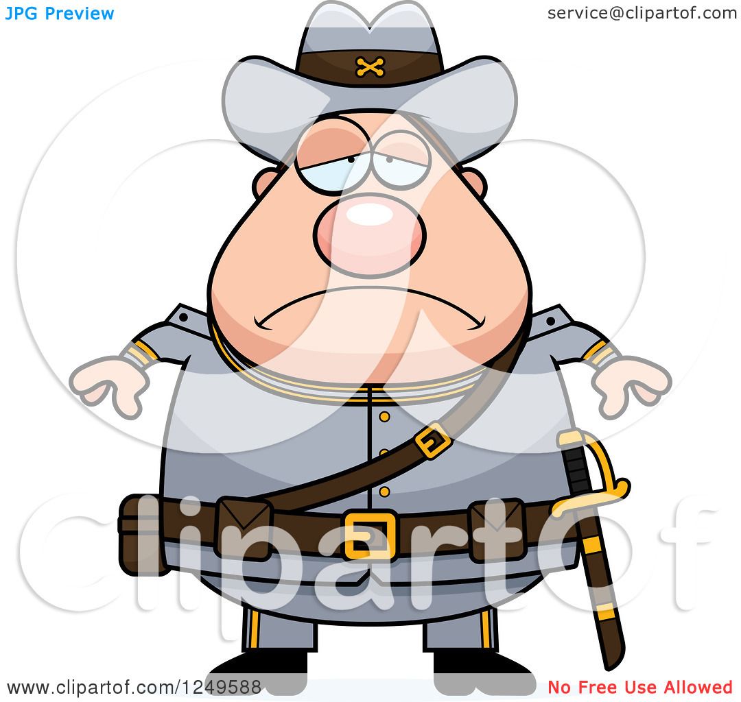 1080x1024 Clipart Of A Depressed Chubby Civil War Confederate Soldier Man