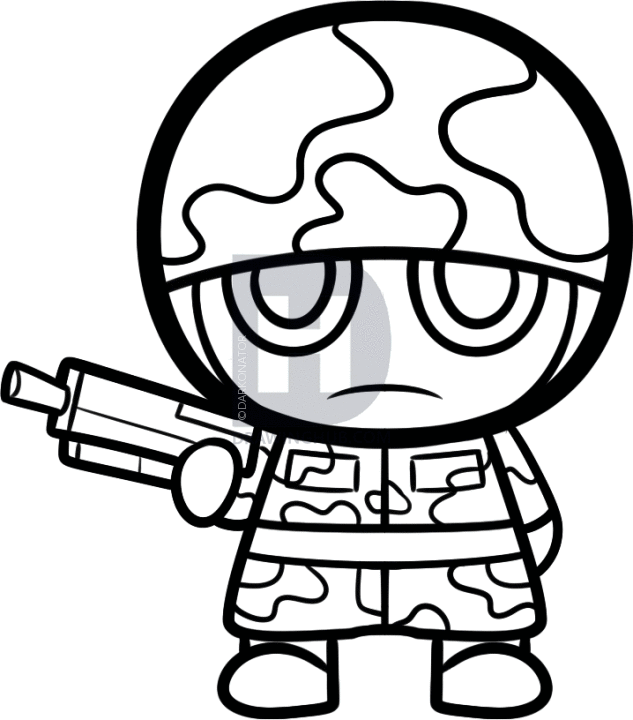 633x720 How To Draw A Soldier For Kids, Step