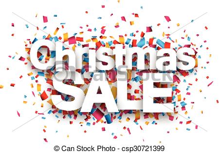 450x314 Christmas Sale Paper Sign Over Confetti Vector Vectors