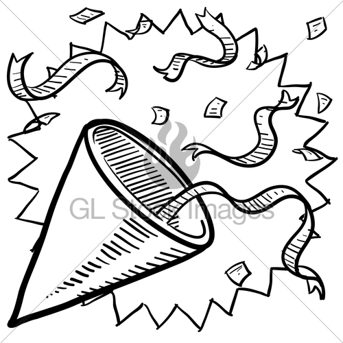 500x500 New Year's Eve Party Hat With Confetti Gl Stock Images