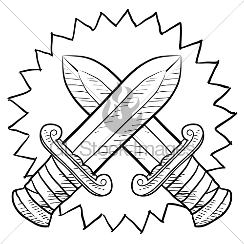 500x500 Conflict Swords Sketch Gl Stock Images