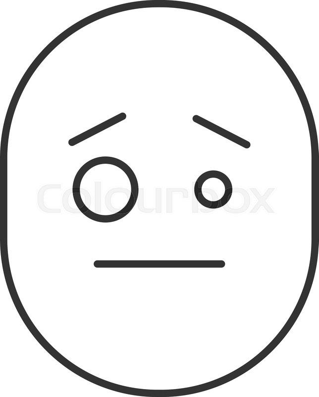 644x800 Confused Smiley Linear Icon Thin Line Stock Vector Colourbox