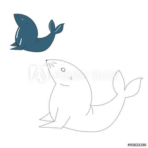 500x500 Connect The Dots Game Seal Vector Illustration