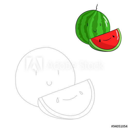 500x500 Educational Game Connect Dots Draw Watermelon