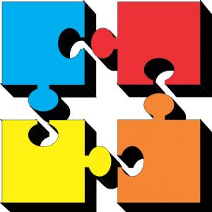 300x300 Puzzle Drawing Two Puzzle Pieces Connection Drawing Vector Art