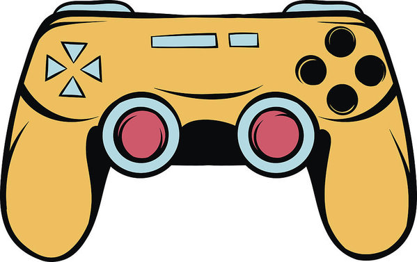 599x377 console joystick icon cartoon art print