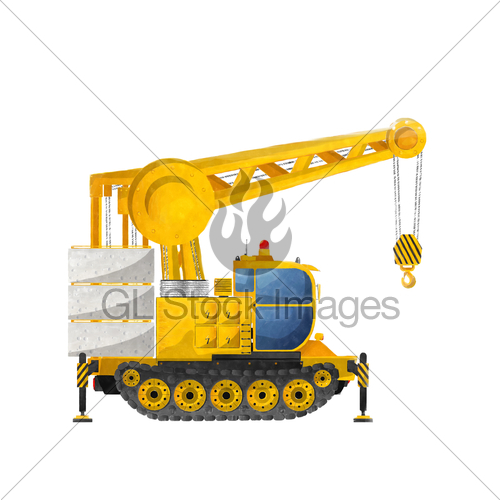 500x500 Watercolor Crane Truck Gl Stock Images
