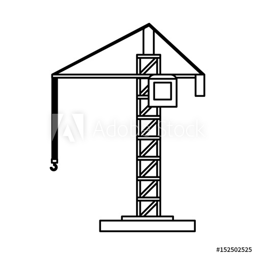 500x500 Construction Crane Icon Image Vector Illustration Design Single