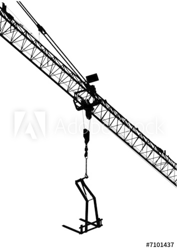 354x500 Vector Illustration Construction Silhouette Construction Crane