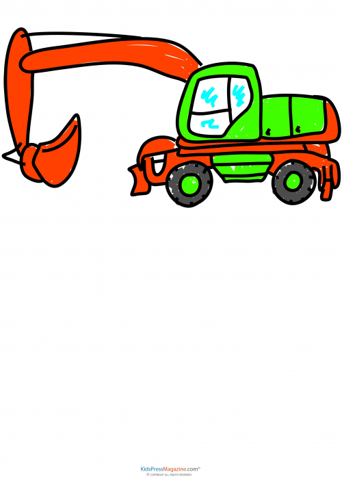 500x706 learn to draw construction equipment digger learn to draw